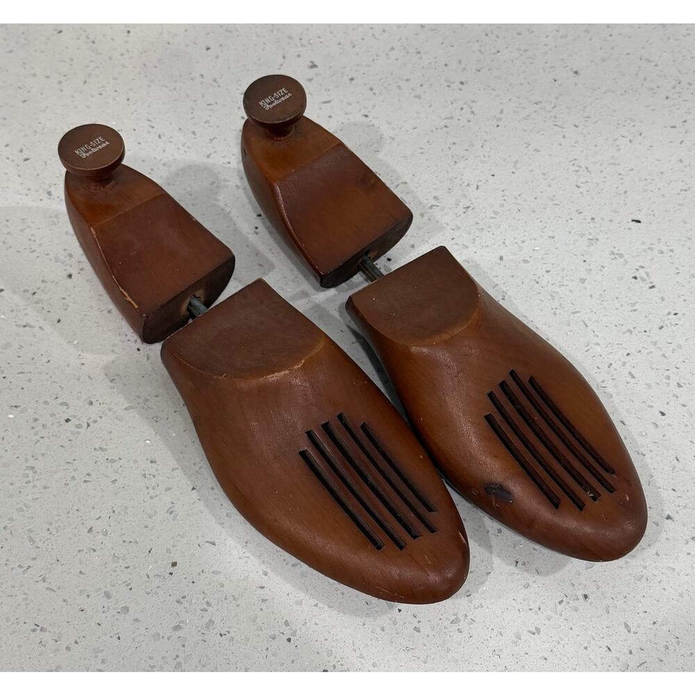 Vintage Set of 2 Wooden Shoe Stretcher King Size Footwear